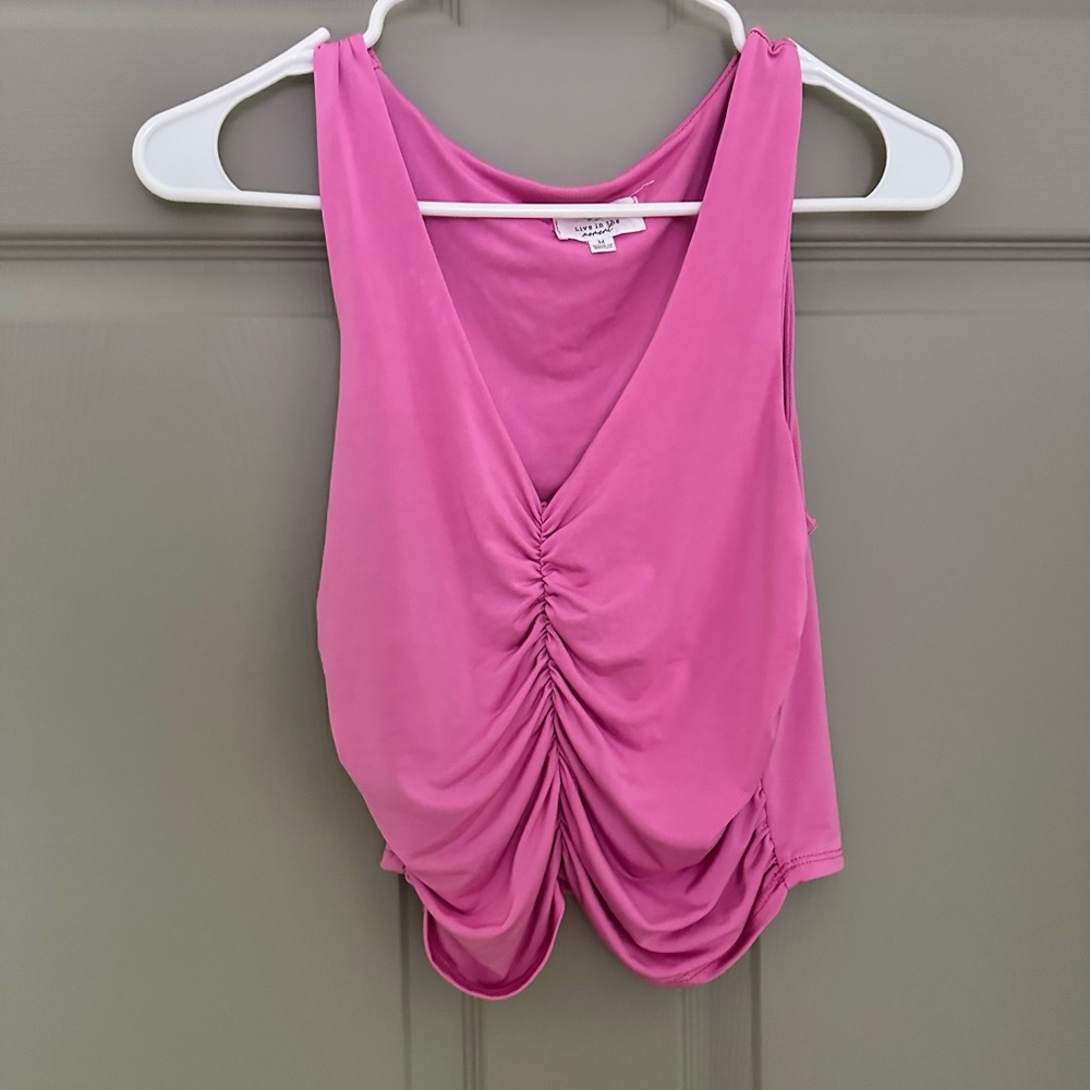 Sleeveless Ruched V-Neck Tank Top
